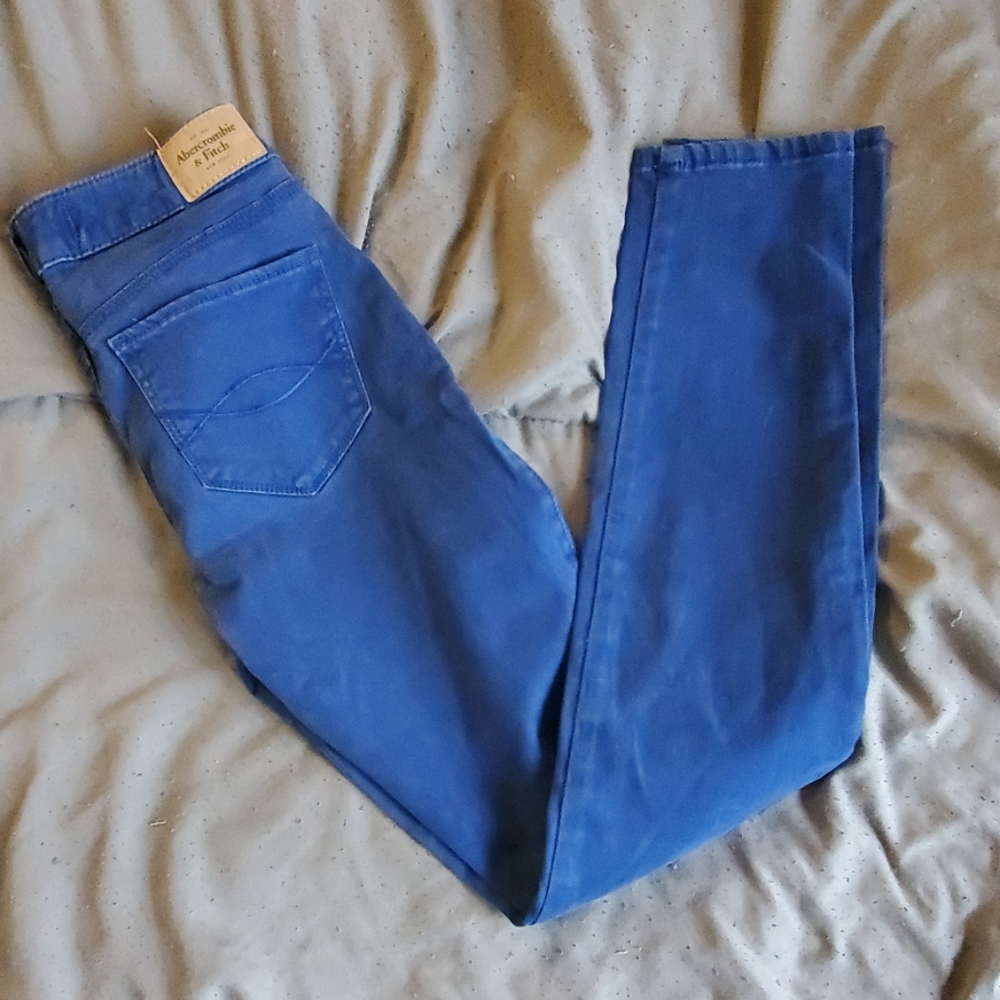 Abercrombie & Fitch Womens Blue Pants Sz:2 - Picture 8 of 9